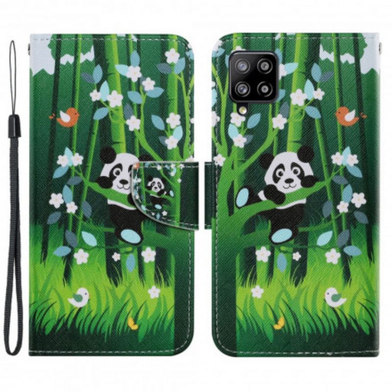 Folio-hoesje voor Samsung Galaxy A22 Panda Wandeling