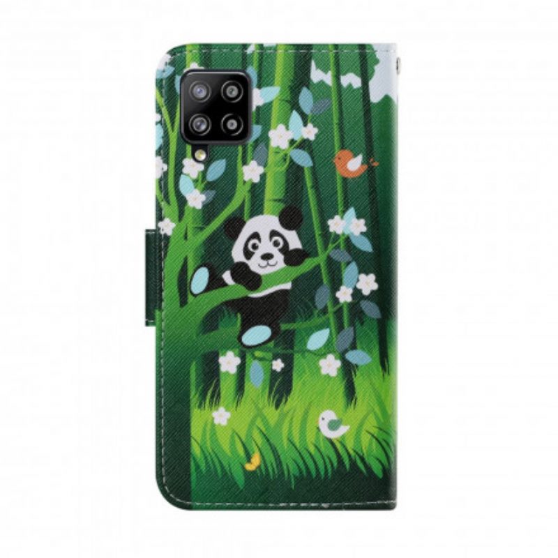 Folio-hoesje voor Samsung Galaxy A22 Panda Wandeling