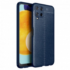 Hoesje voor Samsung Galaxy A22 Dubbellijnig Litchi-leereffect