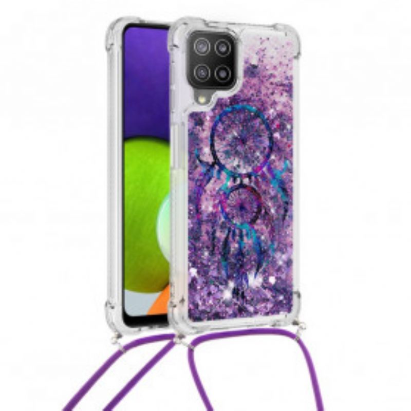 Hoesje voor Samsung Galaxy A22 Met Koord Dreamcatcher Met Trekkoord En Pailletten