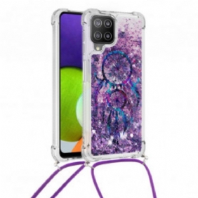 Hoesje voor Samsung Galaxy A22 Met Koord Dreamcatcher Met Trekkoord En Pailletten