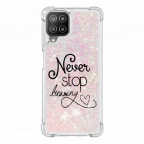 Hoesje voor Samsung Galaxy A22 Stop Nooit Met Dromen Glitter