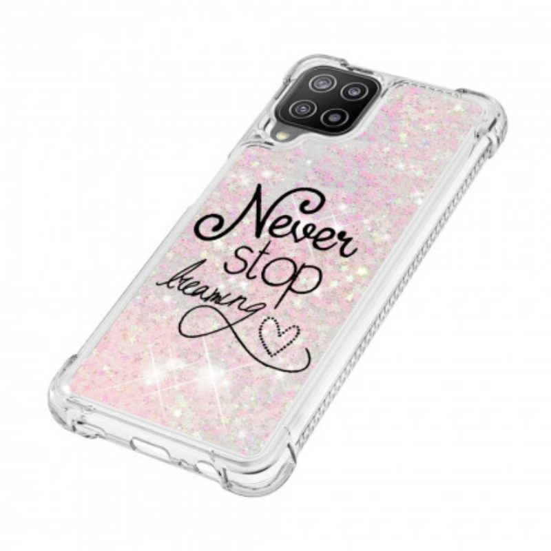 Hoesje voor Samsung Galaxy A22 Stop Nooit Met Dromen Glitter