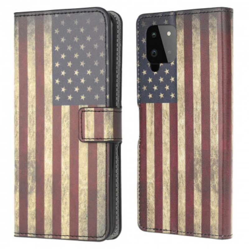 Leren Hoesje voor Samsung Galaxy A22 Amerikaanse Vlag