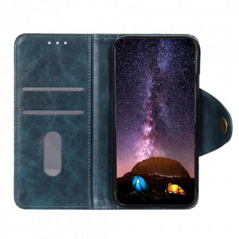 Leren Hoesje voor Samsung Galaxy A22 Kunstleer Lakknoop