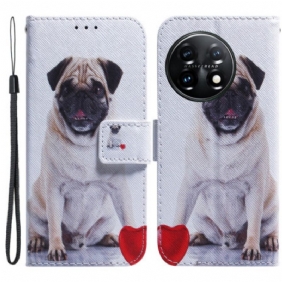 Folio-hoesje voor OnePlus 11 5G Mops Hond