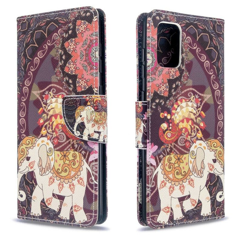 Folio-hoesje voor Samsung Galaxy A71 Indische Olifant