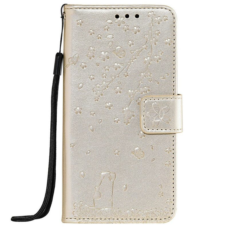 Folio-hoesje voor Samsung Galaxy A71 Met Ketting Lanyard Dagdroom