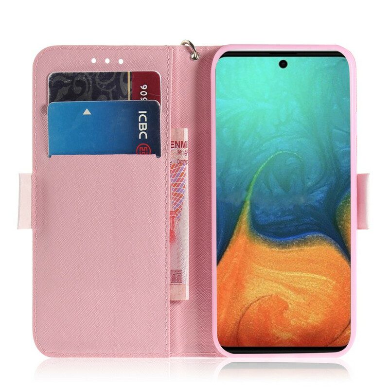 Folio-hoesje voor Samsung Galaxy A71 Met Ketting Pompoen Met Bandjes