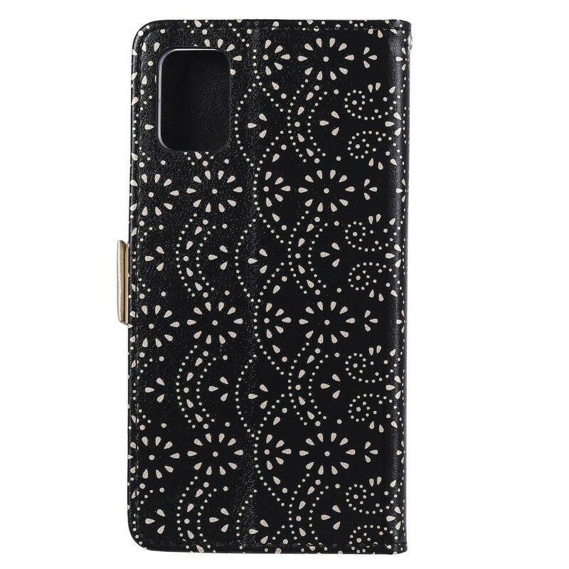 Folio-hoesje voor Samsung Galaxy A71 Met Ketting Portemonnee Met Kanten Riem