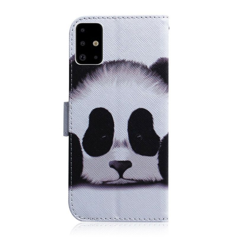 Folio-hoesje voor Samsung Galaxy A71 Panda Gezicht