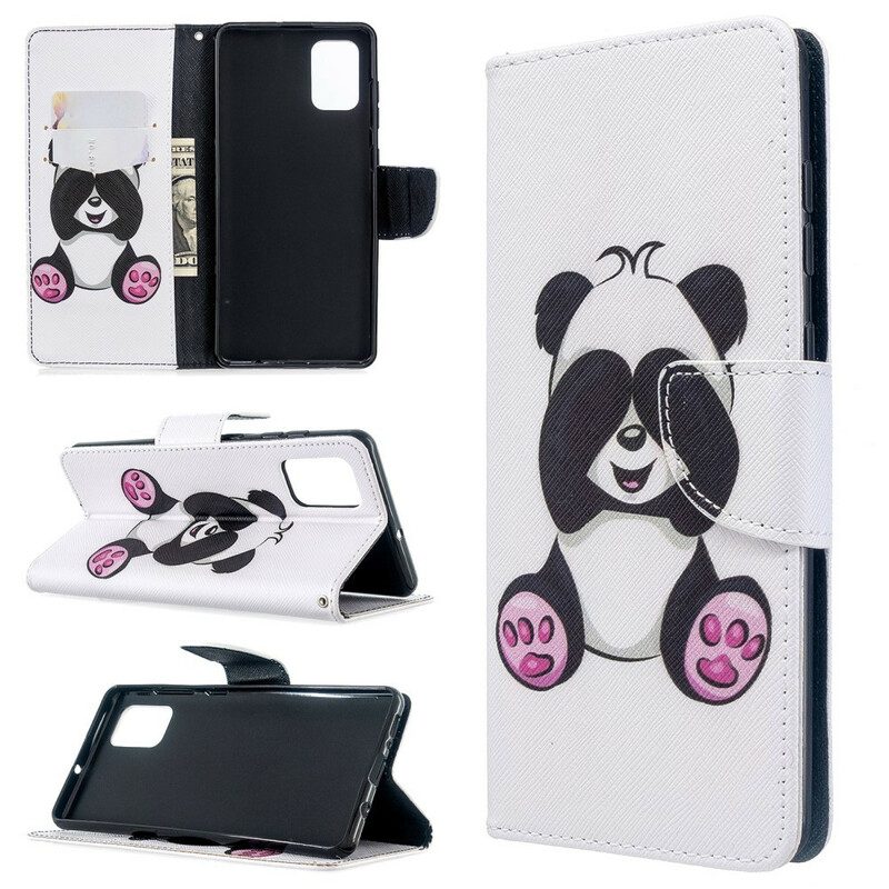 Folio-hoesje voor Samsung Galaxy A71 Panda-plezier