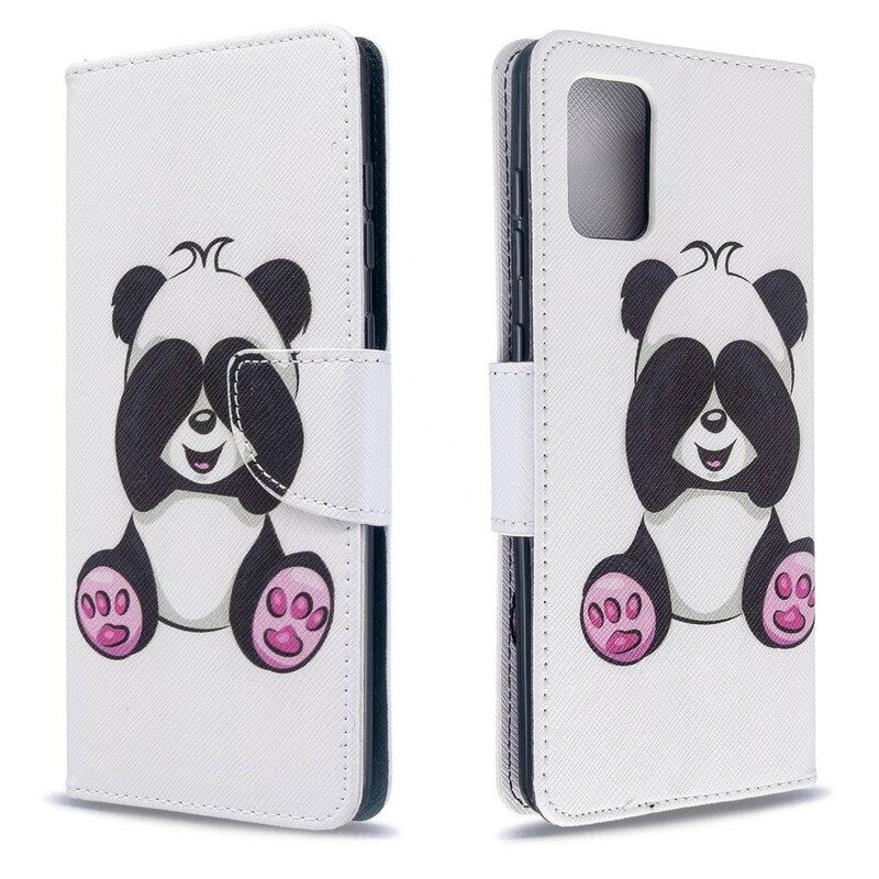 Folio-hoesje voor Samsung Galaxy A71 Panda-plezier