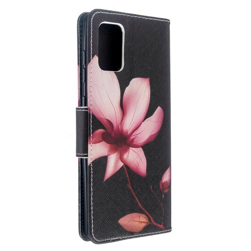 Folio-hoesje voor Samsung Galaxy A71 Roze Bloem