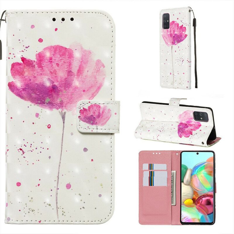 Hoesje Folio-hoesje voor Samsung Galaxy A71 Aquarel Papaver