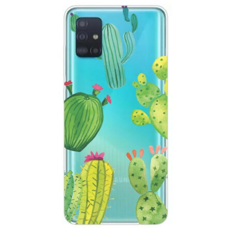 Hoesje voor Samsung Galaxy A71 Aquarel Cactussen