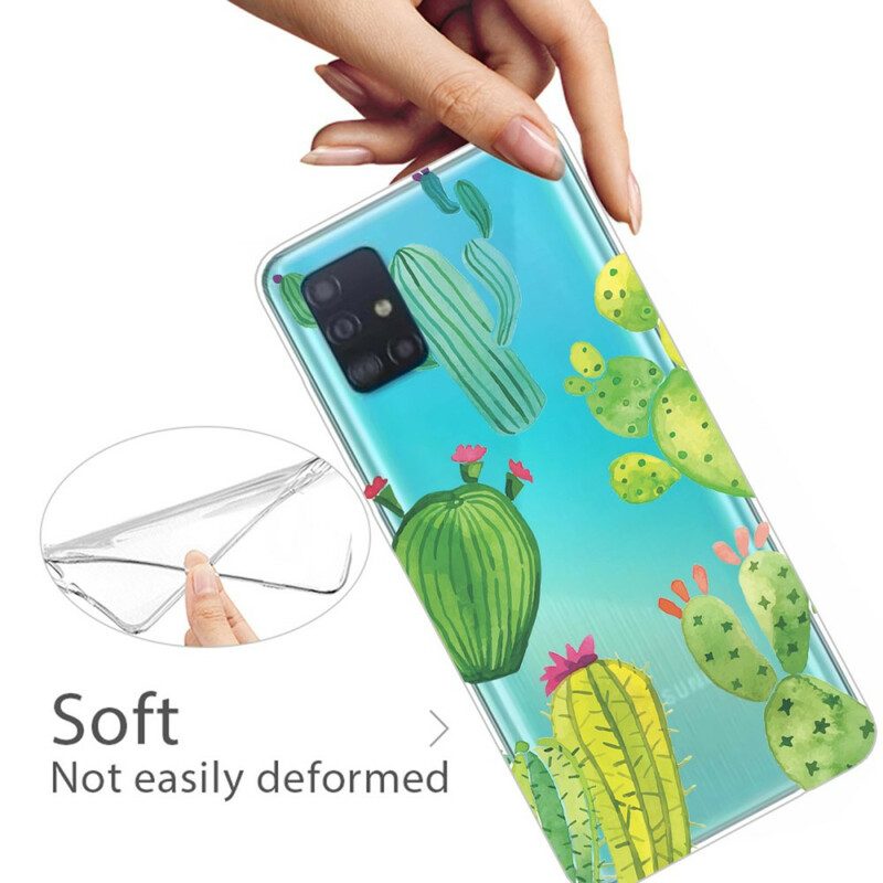 Hoesje voor Samsung Galaxy A71 Aquarel Cactussen