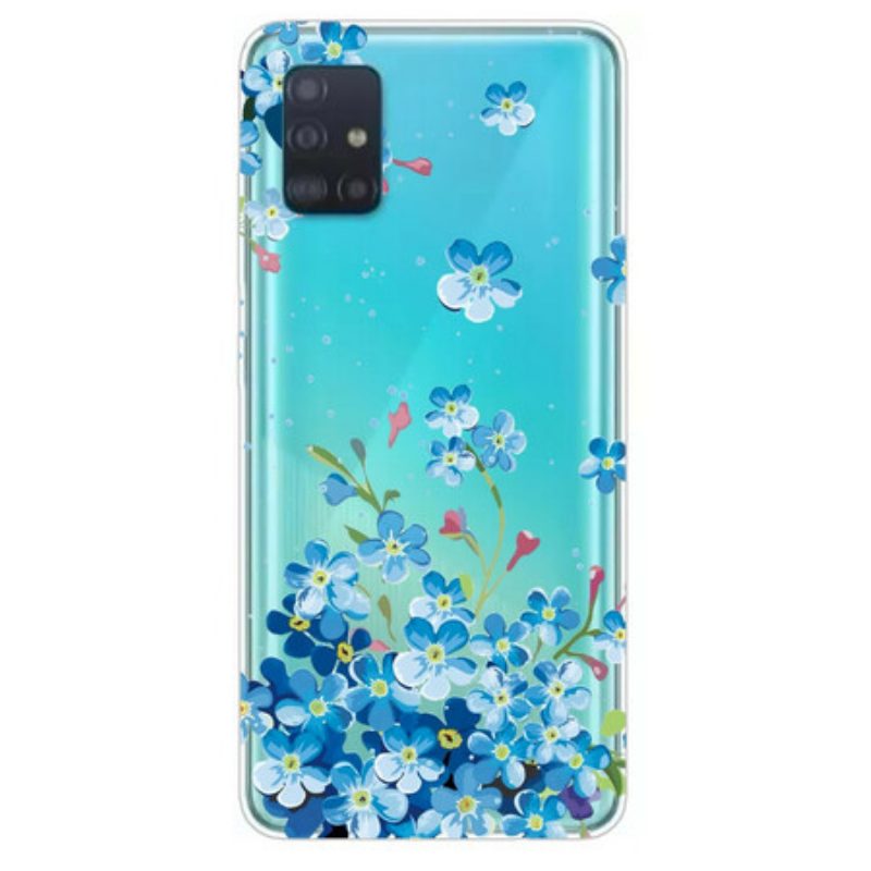 Hoesje voor Samsung Galaxy A71 Blauwe Bloemen