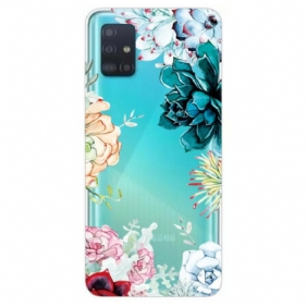 Hoesje voor Samsung Galaxy A71 Naadloze Aquarel Bloemen