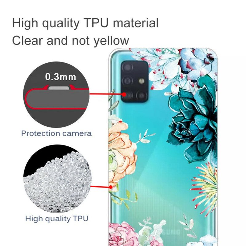 Hoesje voor Samsung Galaxy A71 Naadloze Aquarel Bloemen