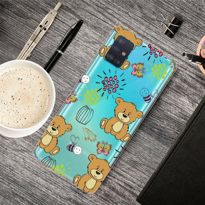 Hoesje voor Samsung Galaxy A71 Teddyberen Topje