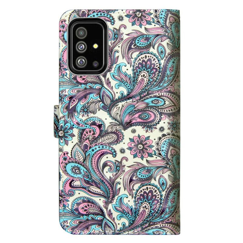 Leren Hoesje voor Samsung Galaxy A71 Bloemen Patronen