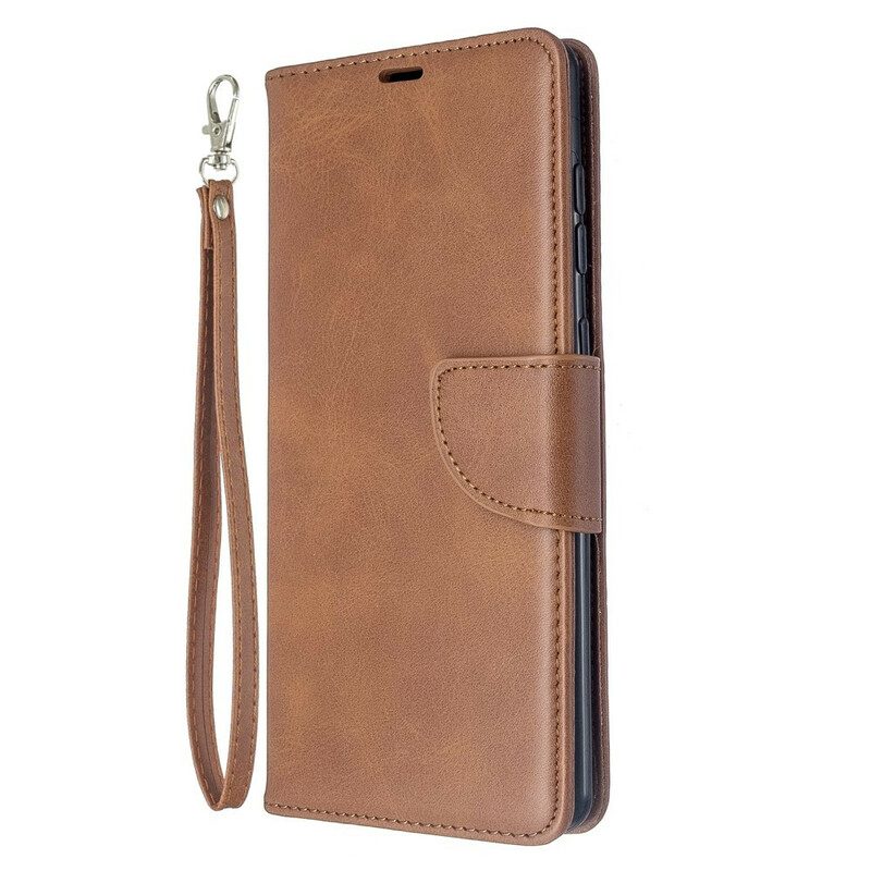 Leren Hoesje voor Samsung Galaxy A71 Folio-hoesje Gladde Flap Schuin