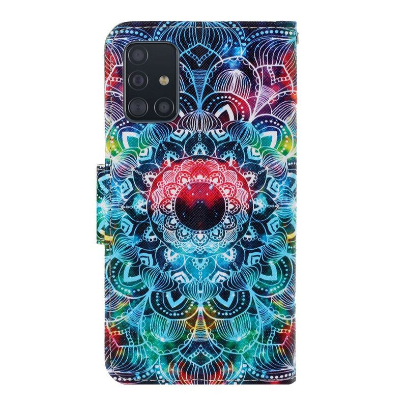 Leren Hoesje voor Samsung Galaxy A71 Met Ketting Flitsende Strappy Mandala