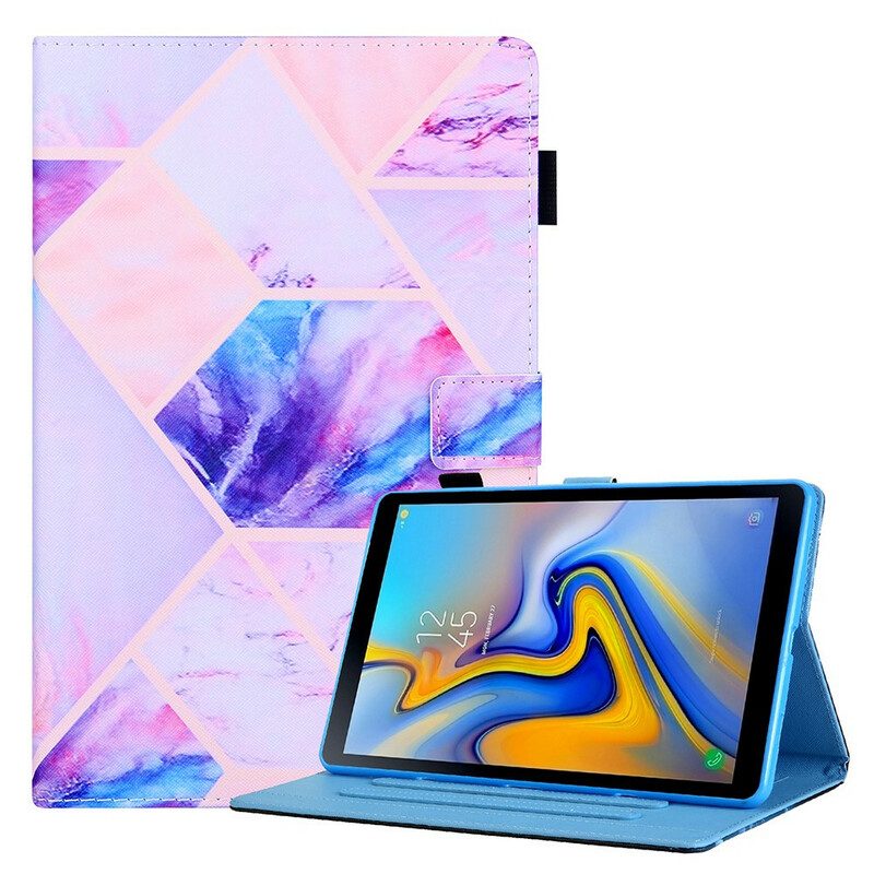 Folio-hoesje voor Samsung Galaxy Tab A7 Lite Ontwerp Met Marmeren Geometrie