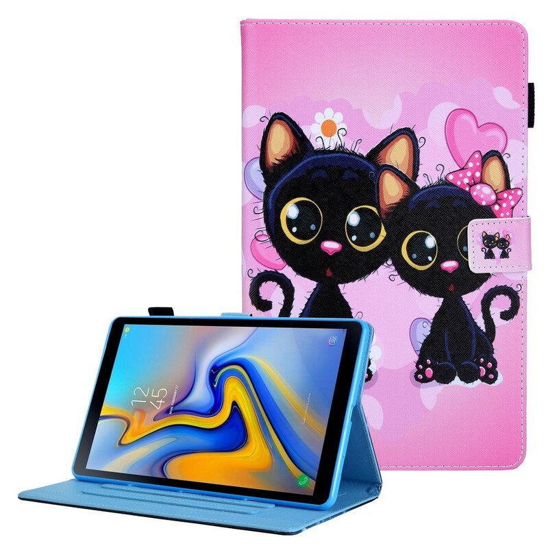 Folio-hoesje voor Samsung Galaxy Tab A7 Lite Paar Katten