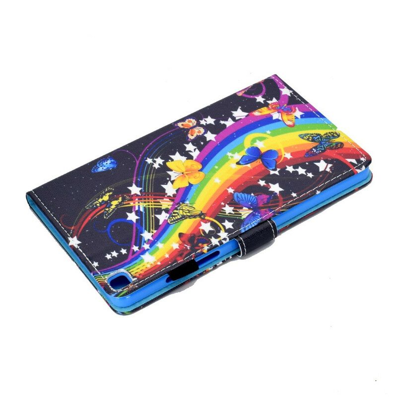 Leren Hoesje voor Samsung Galaxy Tab A7 Lite Regenboog Vlinders