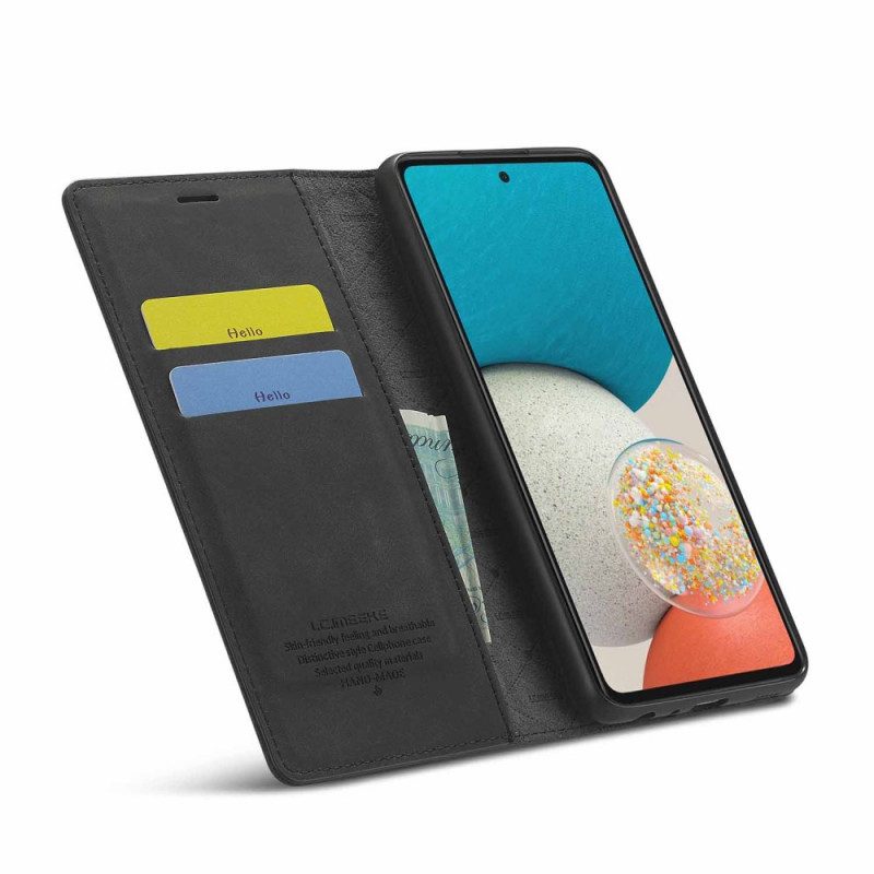 Bescherming Hoesje voor Samsung Galaxy A53 5G Folio-hoesje Lc.imeeke Ledereffect