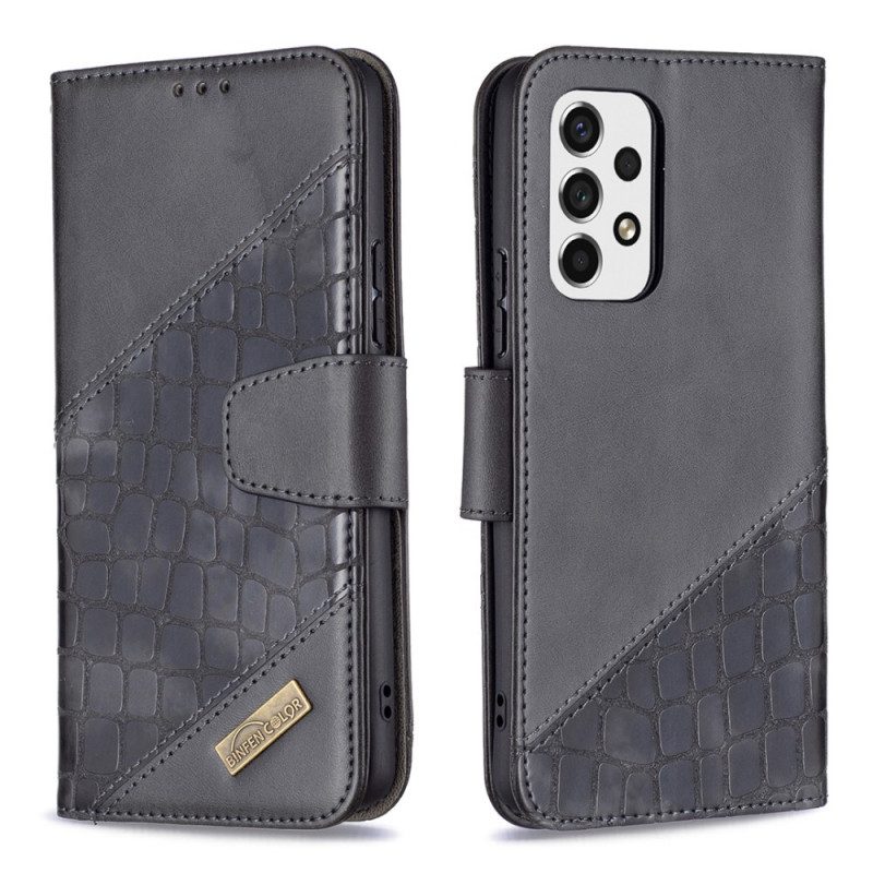 Folio-hoesje voor Samsung Galaxy A53 5G Binfen Kleur Krokodillenhuid Stijl