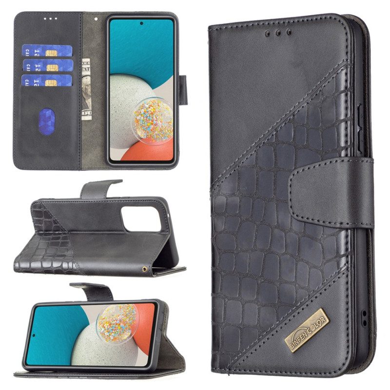 Folio-hoesje voor Samsung Galaxy A53 5G Binfen Kleur Krokodillenhuid Stijl