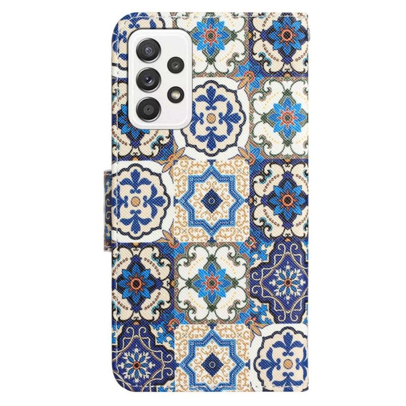 Folio-hoesje voor Samsung Galaxy A53 5G Met Ketting Bandjes Patchwork