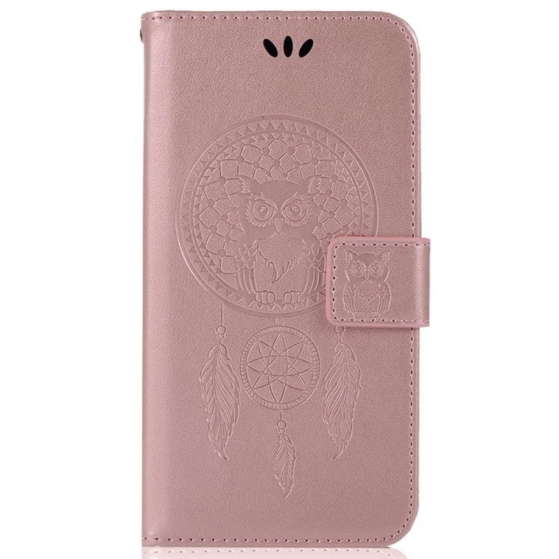 Folio-hoesje voor Samsung Galaxy A53 5G Met Ketting Uil Dromenvanger Met Riem