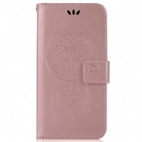 Folio-hoesje voor Samsung Galaxy A53 5G Met Ketting Uil Dromenvanger Met Riem