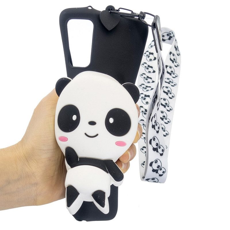 Hoesje voor Samsung Galaxy A53 5G 3d Panda Met Karabijnkoord