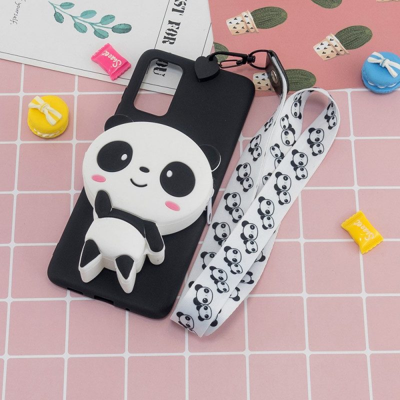 Hoesje voor Samsung Galaxy A53 5G 3d Panda Met Karabijnkoord