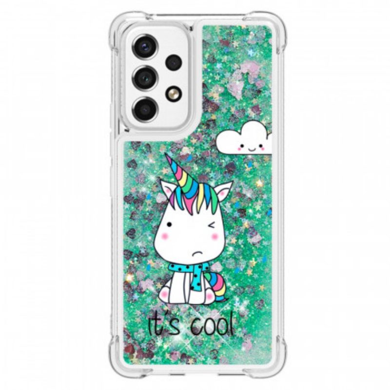 Hoesje voor Samsung Galaxy A53 5G Glitter Eenhoorn