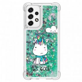 Hoesje voor Samsung Galaxy A53 5G Glitter Eenhoorn