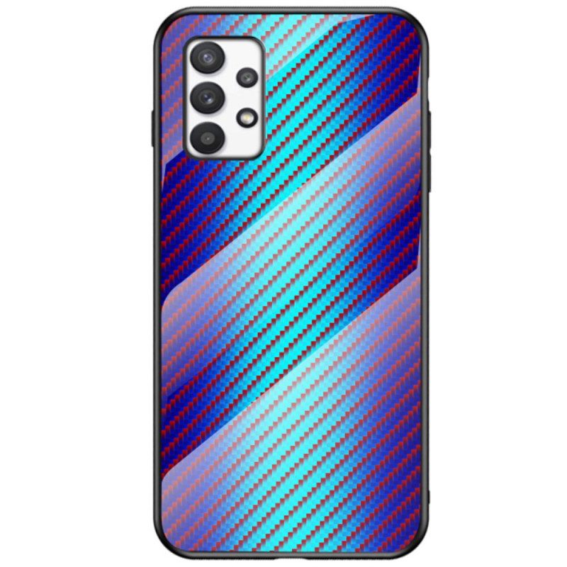 Hoesje voor Samsung Galaxy A53 5G Koolstofvezel Gehard Glas