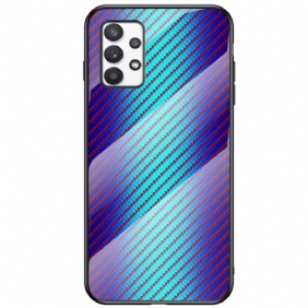 Hoesje voor Samsung Galaxy A53 5G Koolstofvezel Gehard Glas