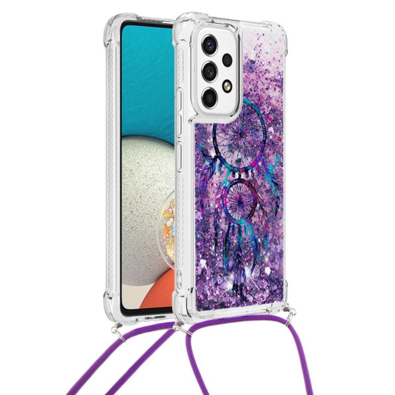 Hoesje voor Samsung Galaxy A53 5G Met Koord Dreamcatcher Met Trekkoord En Pailletten