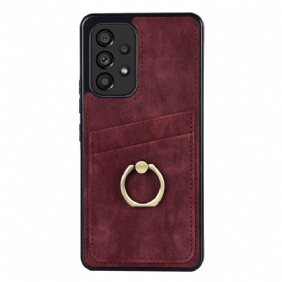 Hoesje voor Samsung Galaxy A53 5G Vintage Ringbeugel En Kaarthouder