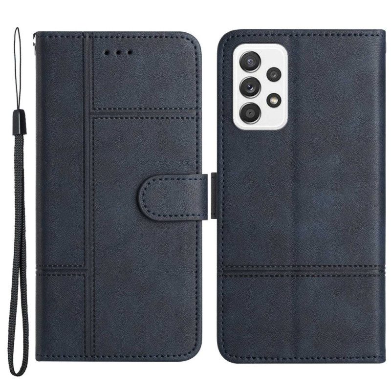 Leren Hoesje voor Samsung Galaxy A53 5G Met Ketting Zaken In Lanyard