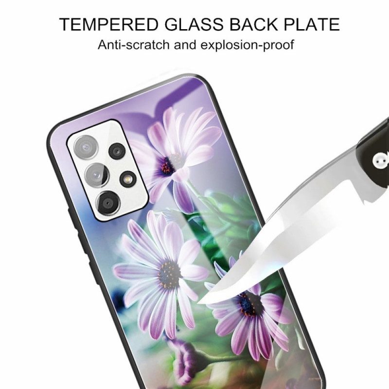 Telefoonhoesje voor Samsung Galaxy A53 5G Bloemen Van Gehard Glas