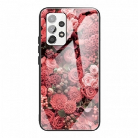 Telefoonhoesje voor Samsung Galaxy A53 5G Rose Bloemen Gehard Glas