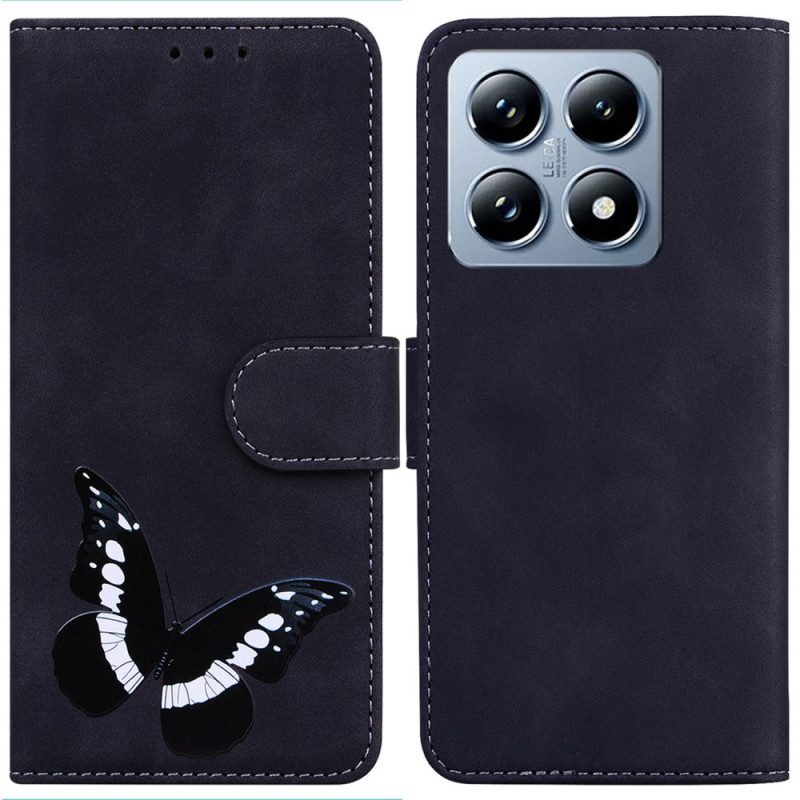 Bescherming Hoesje Xiaomi 14t Pro Vlindersuède-effect