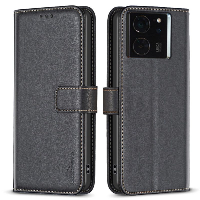 Flip Case Leren Xiaomi 14t Pro Binfen Kleur